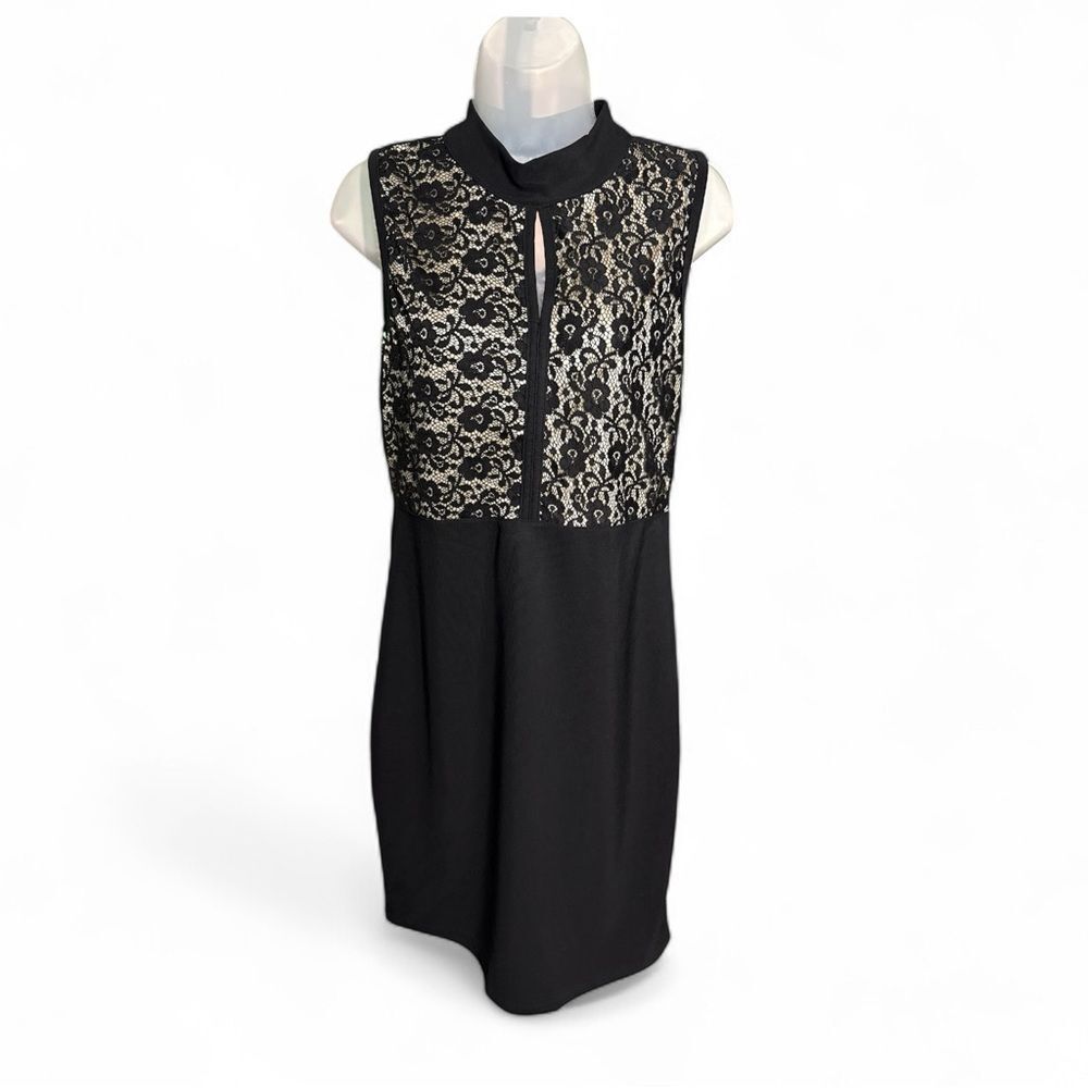 Roommates Black Sleeveless with Lace Top Dress